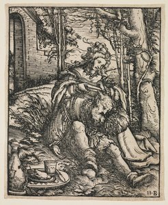 サムソンとデリラ、c。 1519年 作： Hans Burgkmair